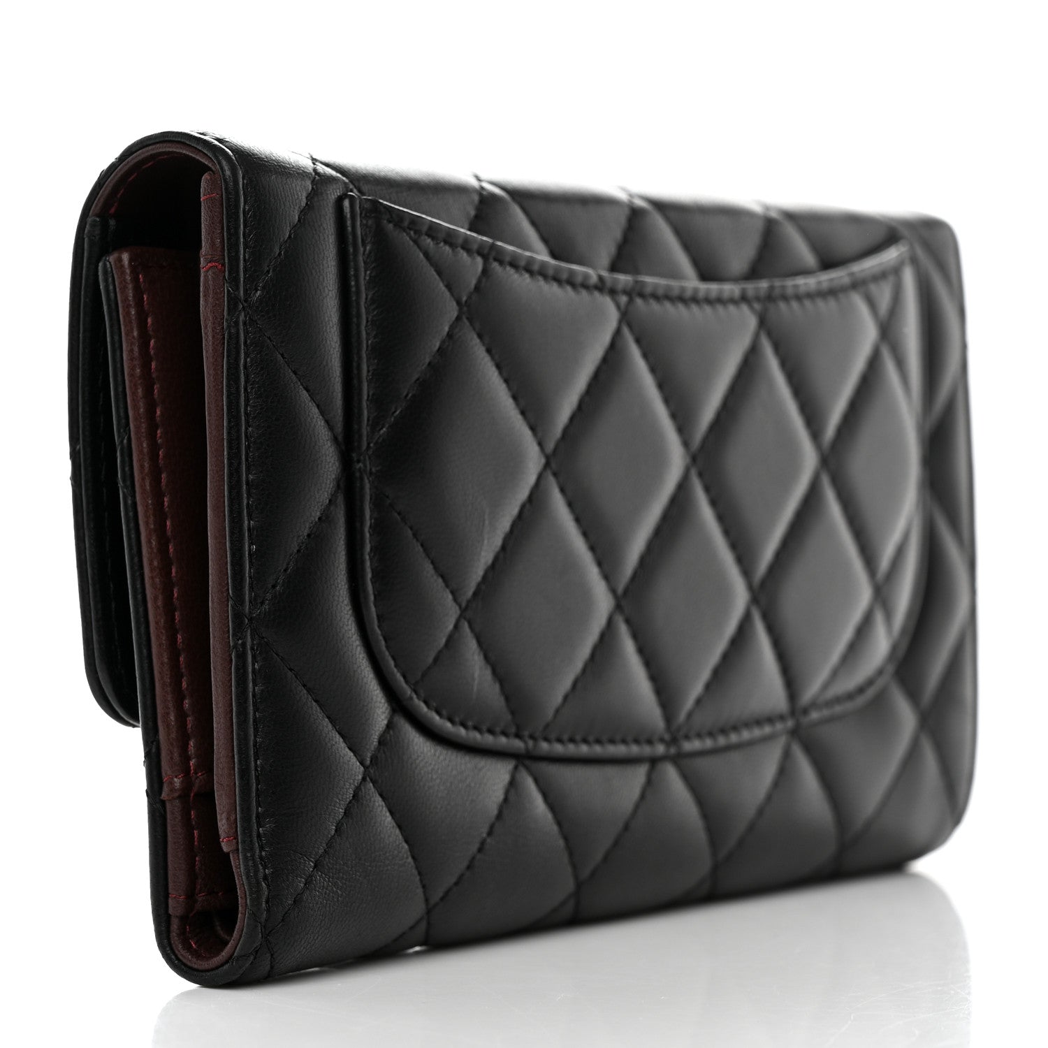 Chanel Lambskin Quilted Large Flap Wallet Black 3 of 8