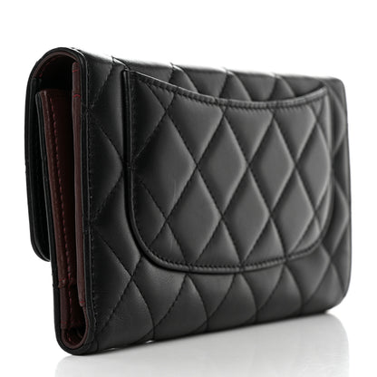 Chanel Lambskin Quilted Large Flap Wallet Black 3 of 8