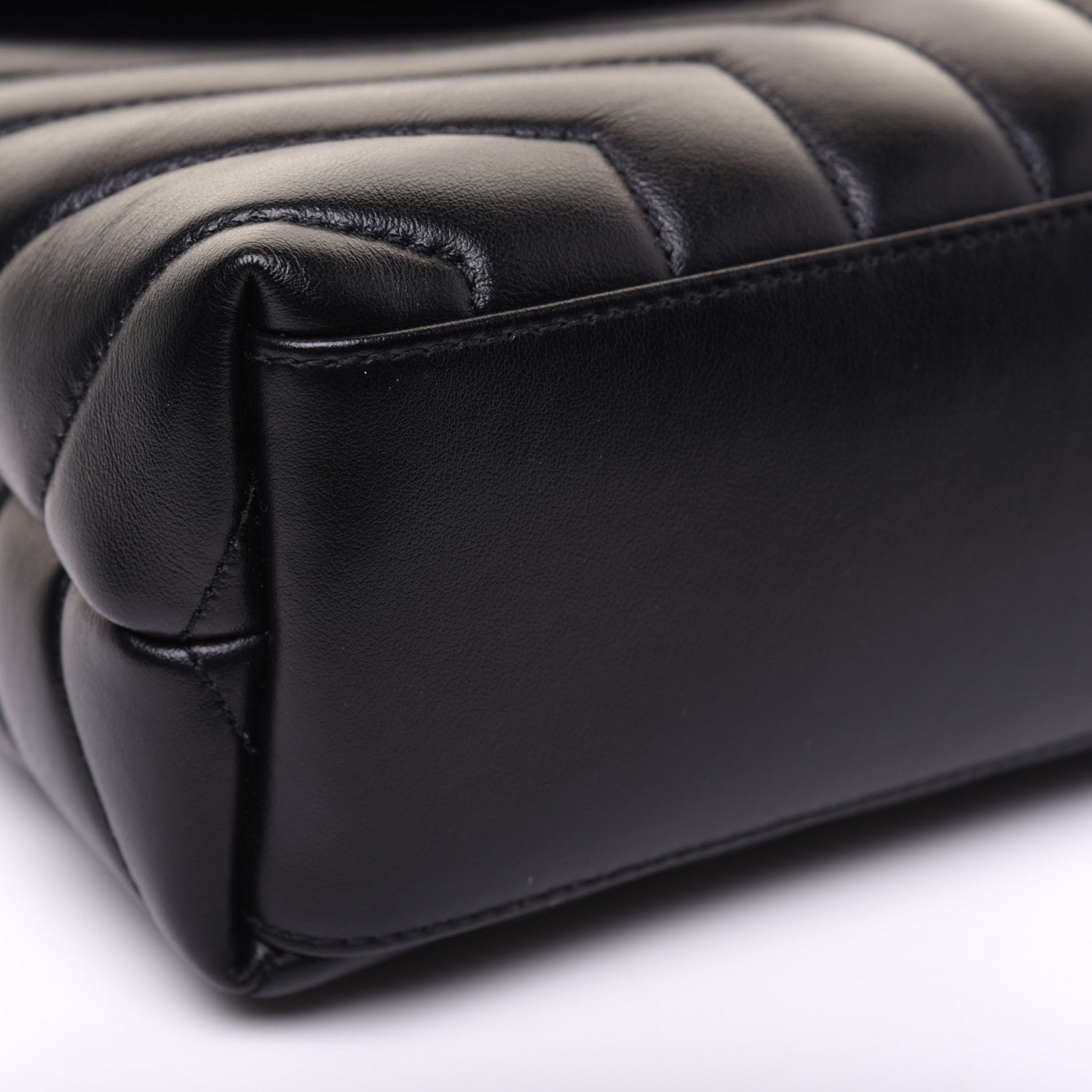 Saint Laurent Calfskin Y Quilted Monogram Small Loulou Chain Satchel Black 6 of 16