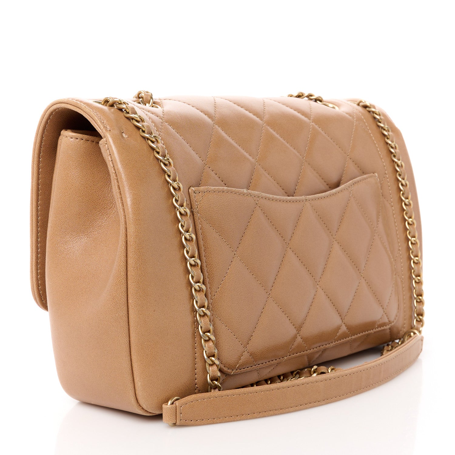 Chanel Lambskin Quilted Medium Single Flap Light Brown 3 of 16