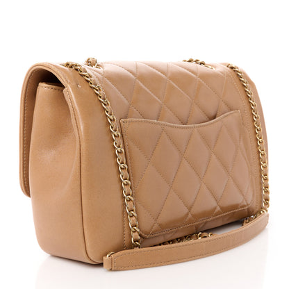 Chanel Lambskin Quilted Medium Single Flap Light Brown 3 of 16