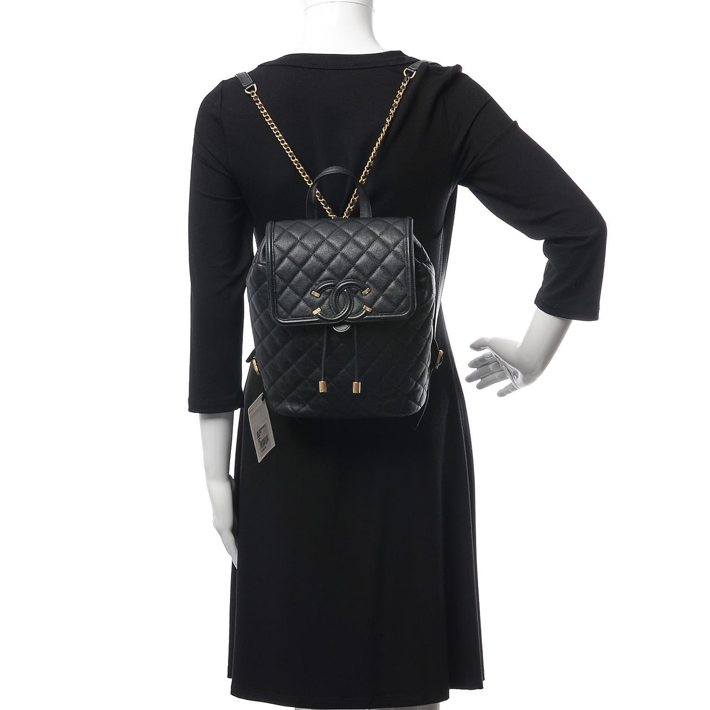 Caviar Quilted Filigree Backpack Black