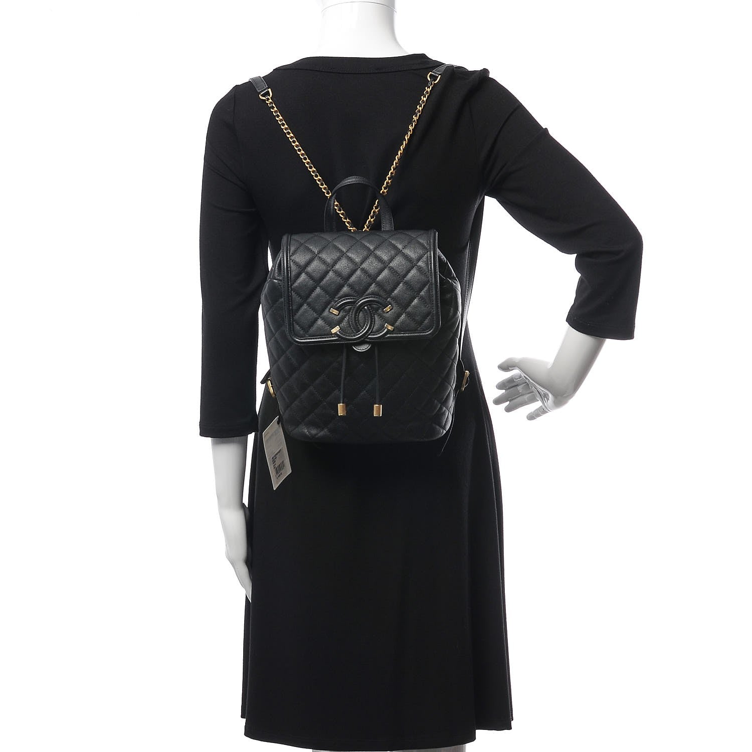 Chanel Caviar Quilted Filigree Backpack Black 2 of 8