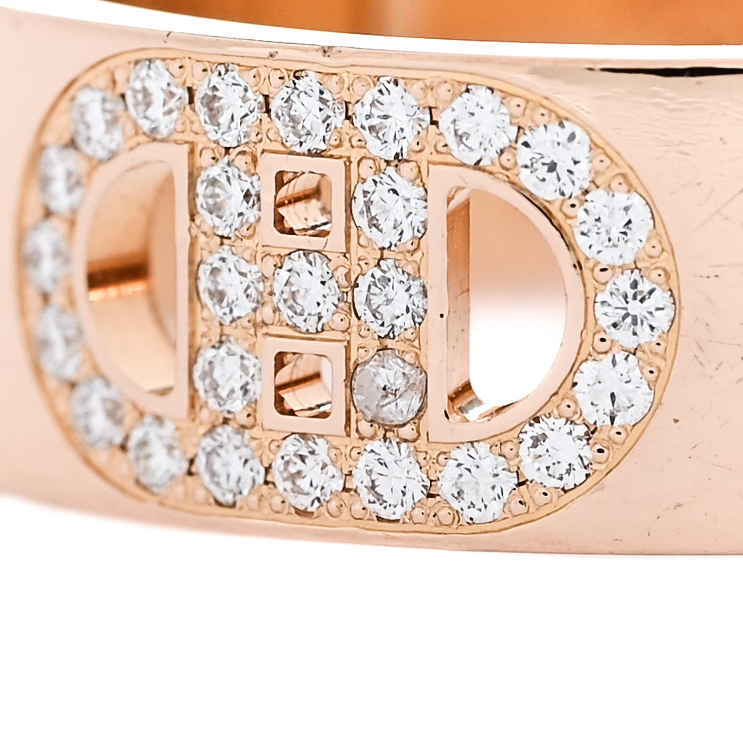 Hermes 18K Rose Gold Diamond PM H D'Ancre Ring 50 5.25 5 of 6