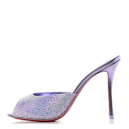 Christian Louboutin Suede Crystal Strass Me Dolly 100 Sandals 39.5 Lilac 1 of 7