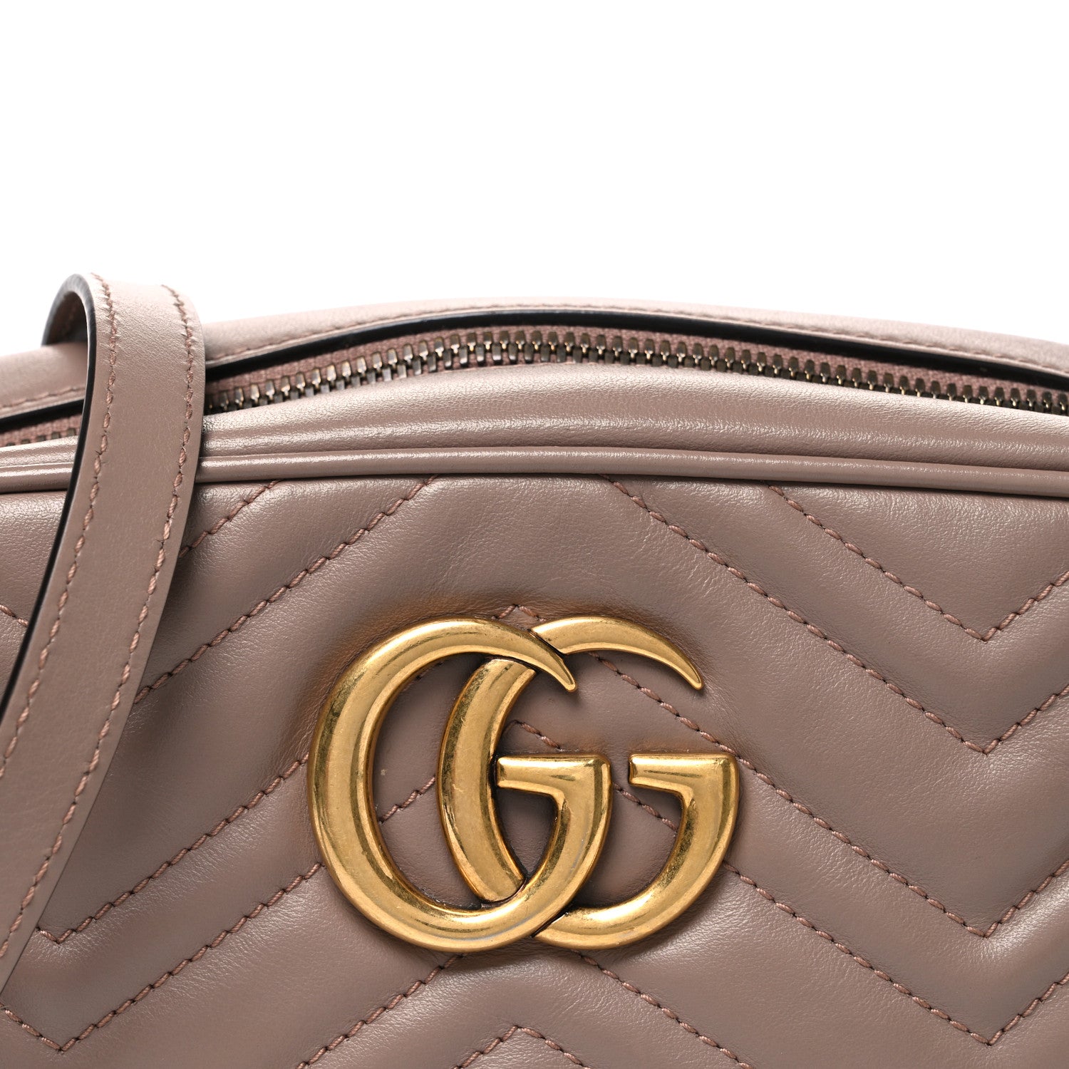 Gucci Calfskin Matelasse Small GG Marmont Chain Shoulder Bag Porcelain Rose 7 of 9