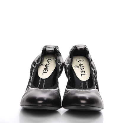Chanel Lambskin Elastic Pumps 39 Black 2 of 8