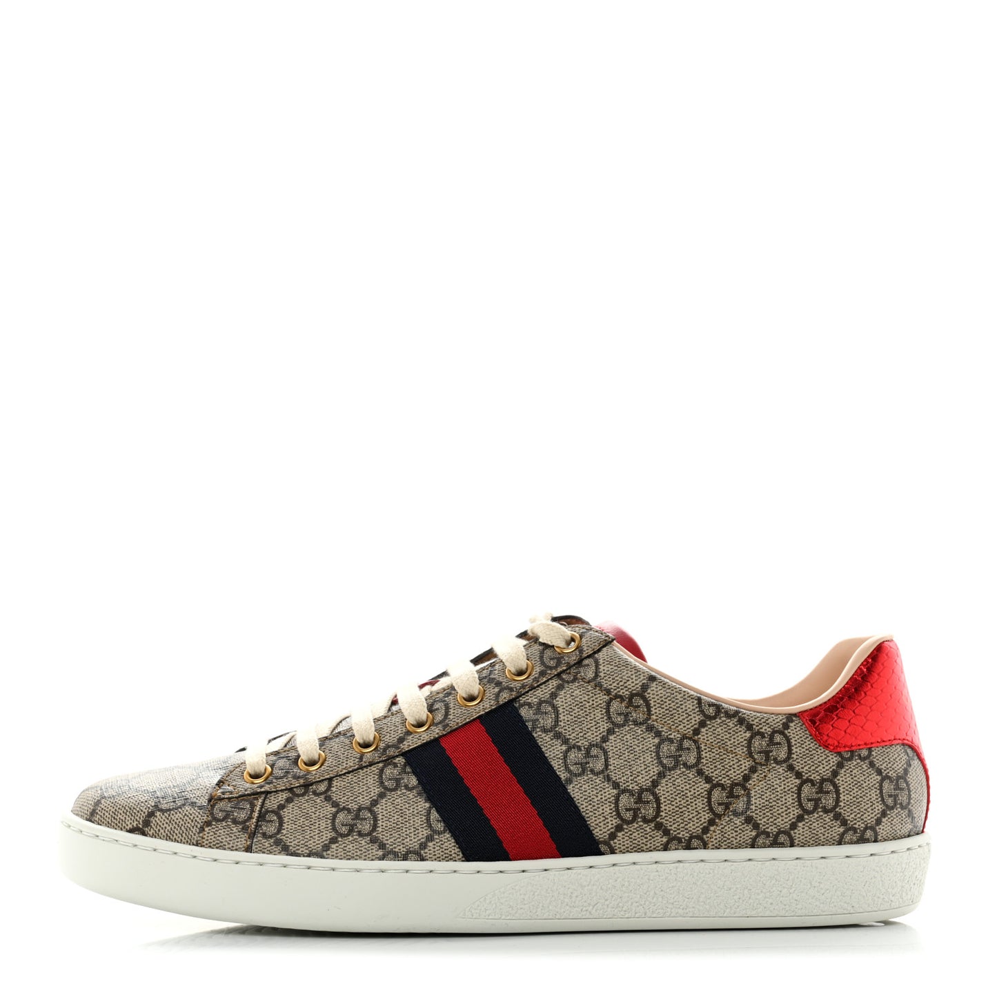 GG Supreme Monogram Womens Ace Low-Top Sneaker 41.5 Beige