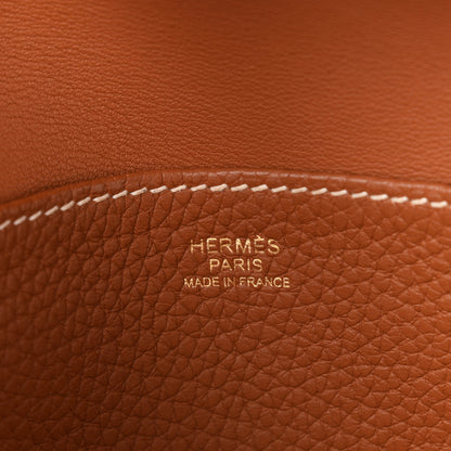 Hermes Taurillon Clemence Halzan 31 Gold 6 of 10
