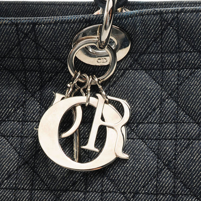 Christian Dior Denim Cannage Large Lady Dior 8 of 9