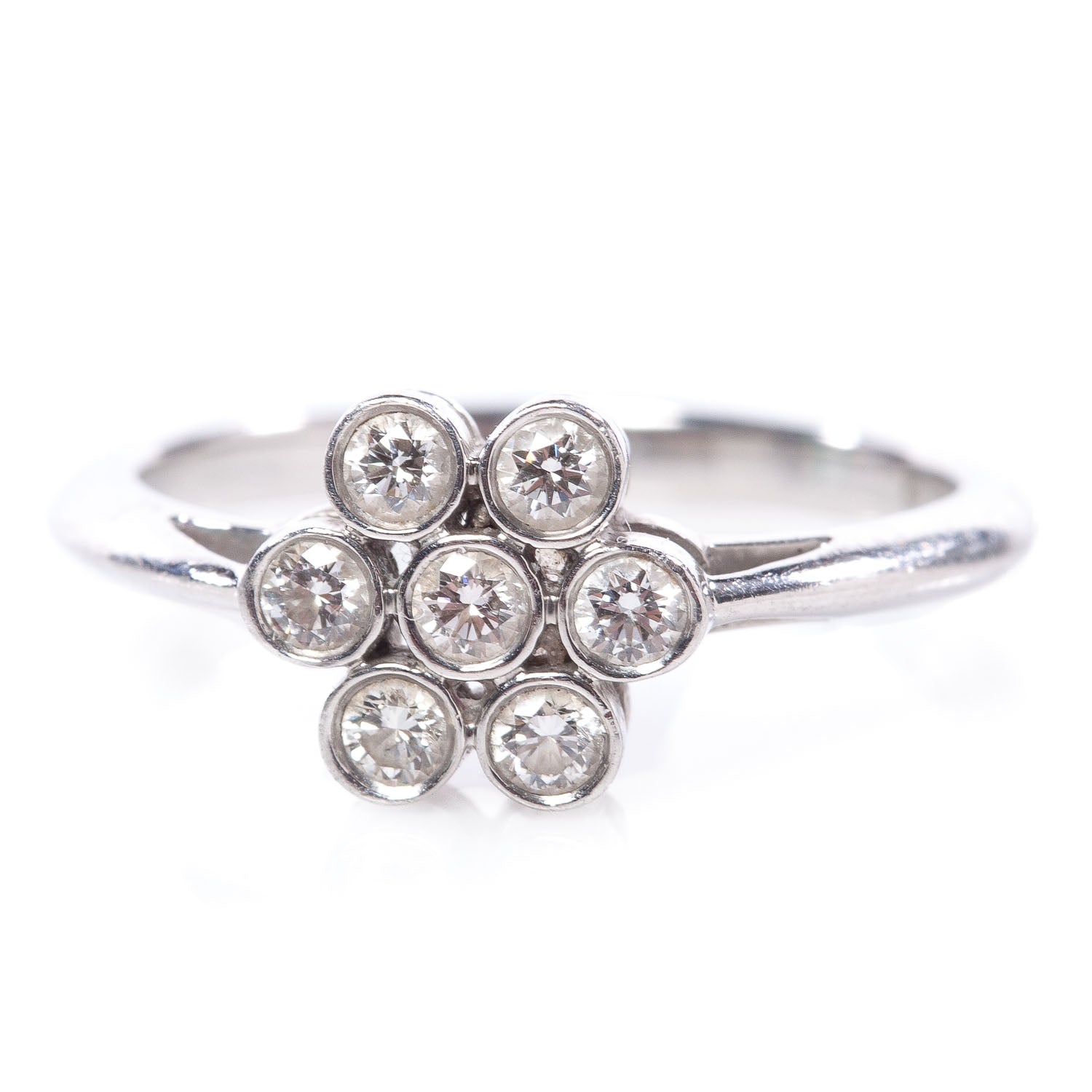 Tiffany Platinum Diamond Flower Ring 5 1 of 4