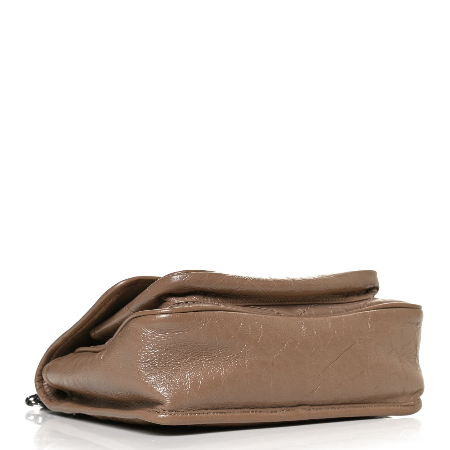 Crinkled Calfskin Matelasse Monogram Baby Niki Chain Satchel Light Taupe