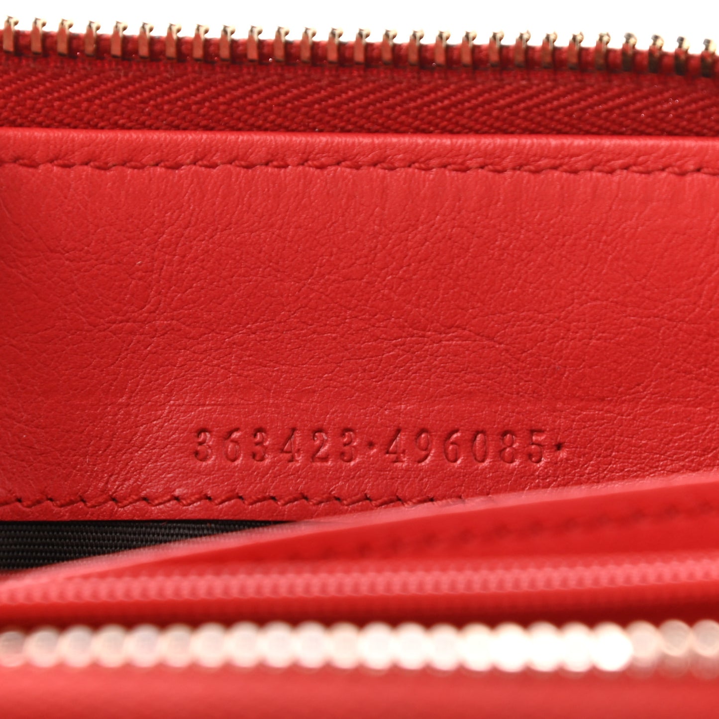 Guccissima Vitello Tender Zip Around Wallet Sporting Red