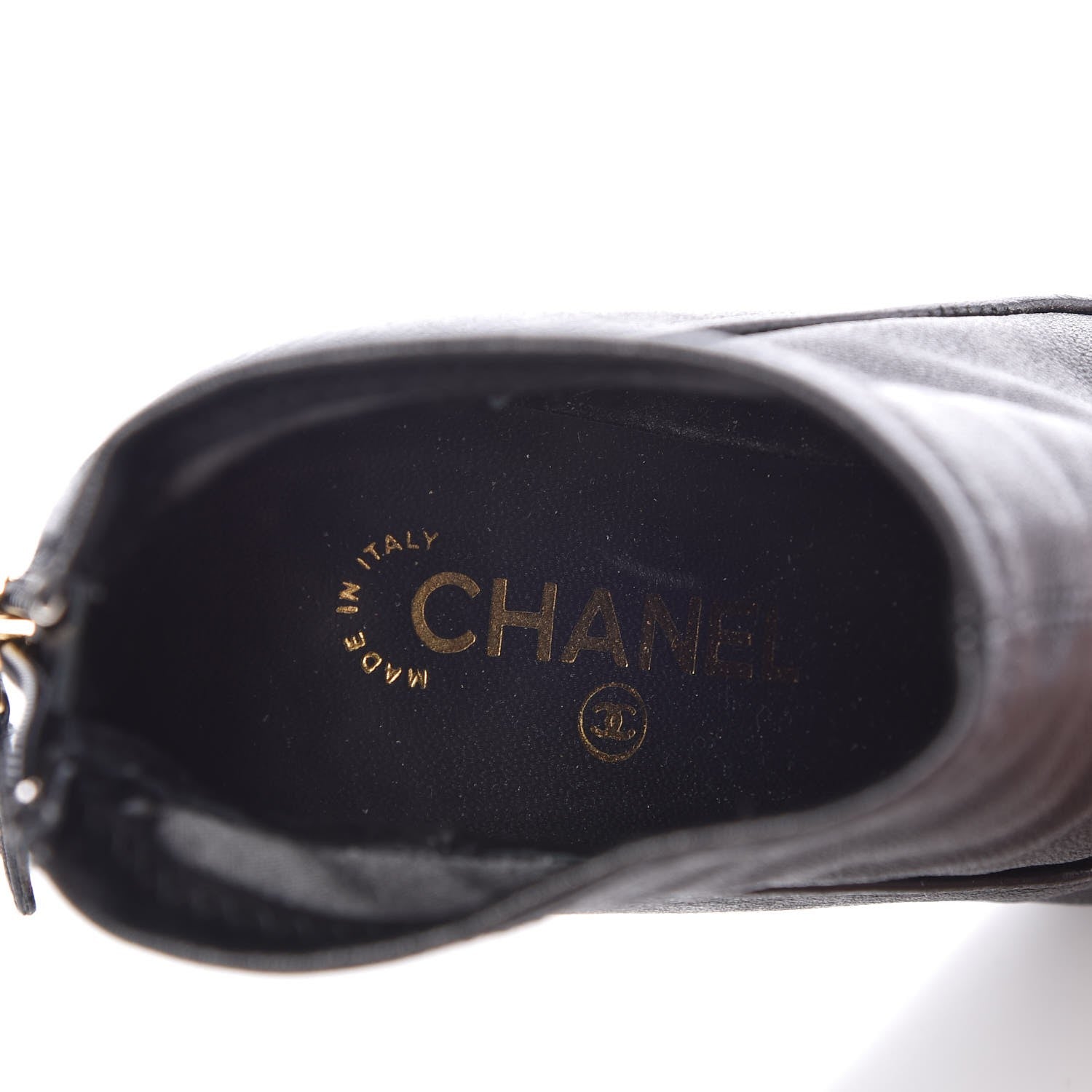 Chanel Sheepskin Grosgrain Cap Toe Ankle Boots 38 Black 9 of 10
