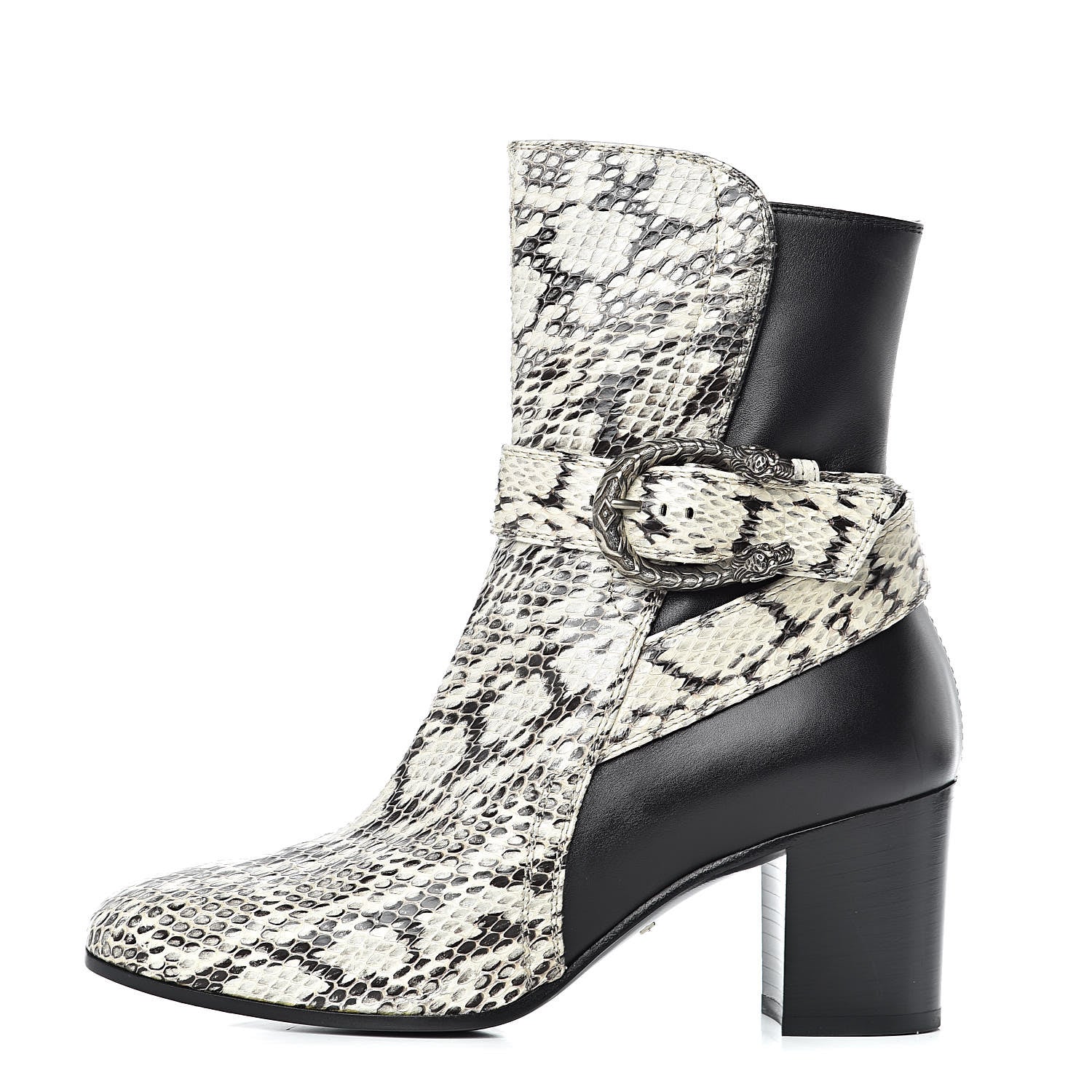 Gucci Elaphe Snakeskin Elizabeth Boots 36.5 Roccia Black 1 of 9