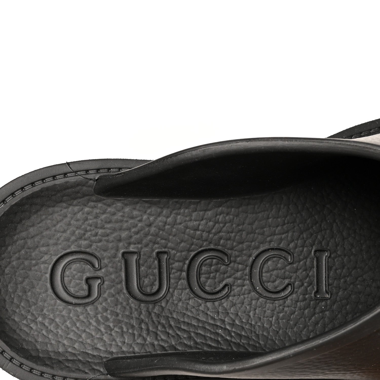 Gucci Rubber GG Monogram Perforated Elea Platform 55mm Lug Sole Sandals 39 Black 8 of 10