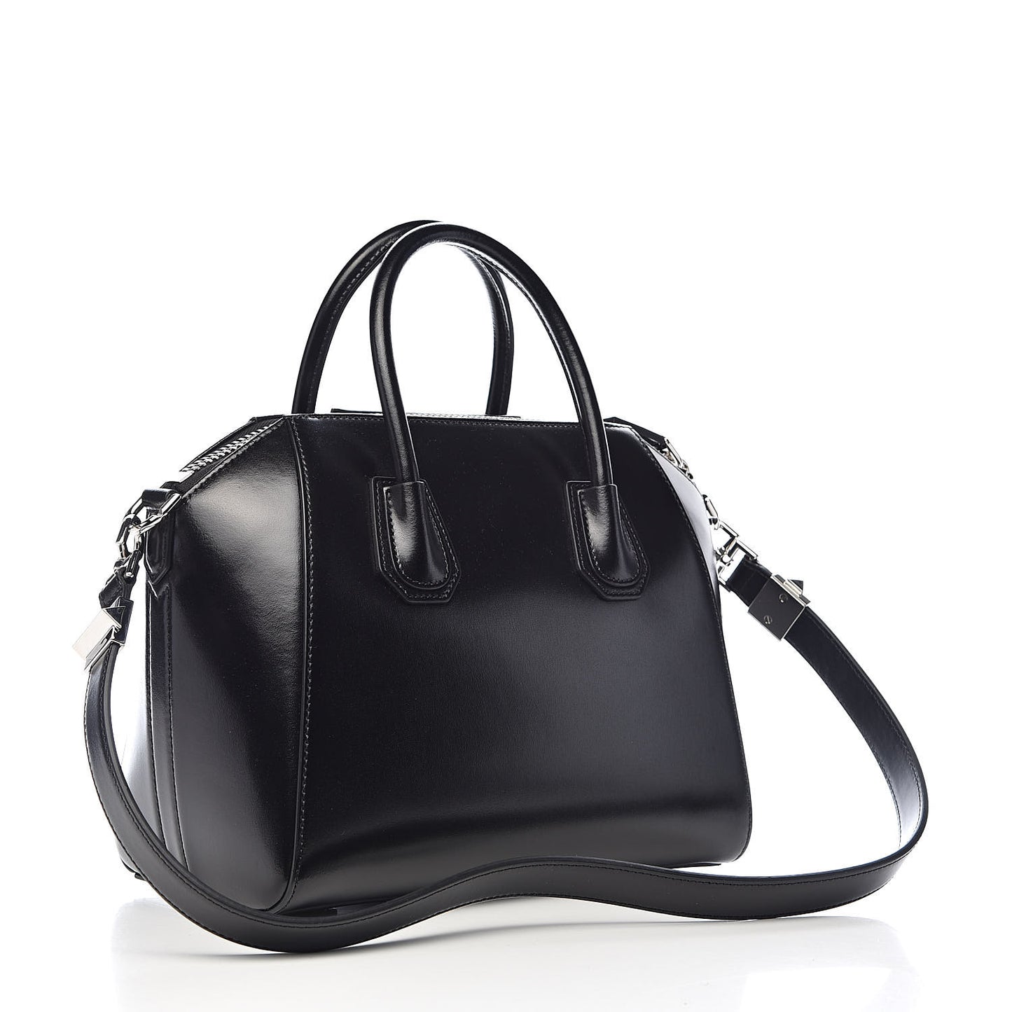 Shiny Lord Calfskin Small Antigona Black