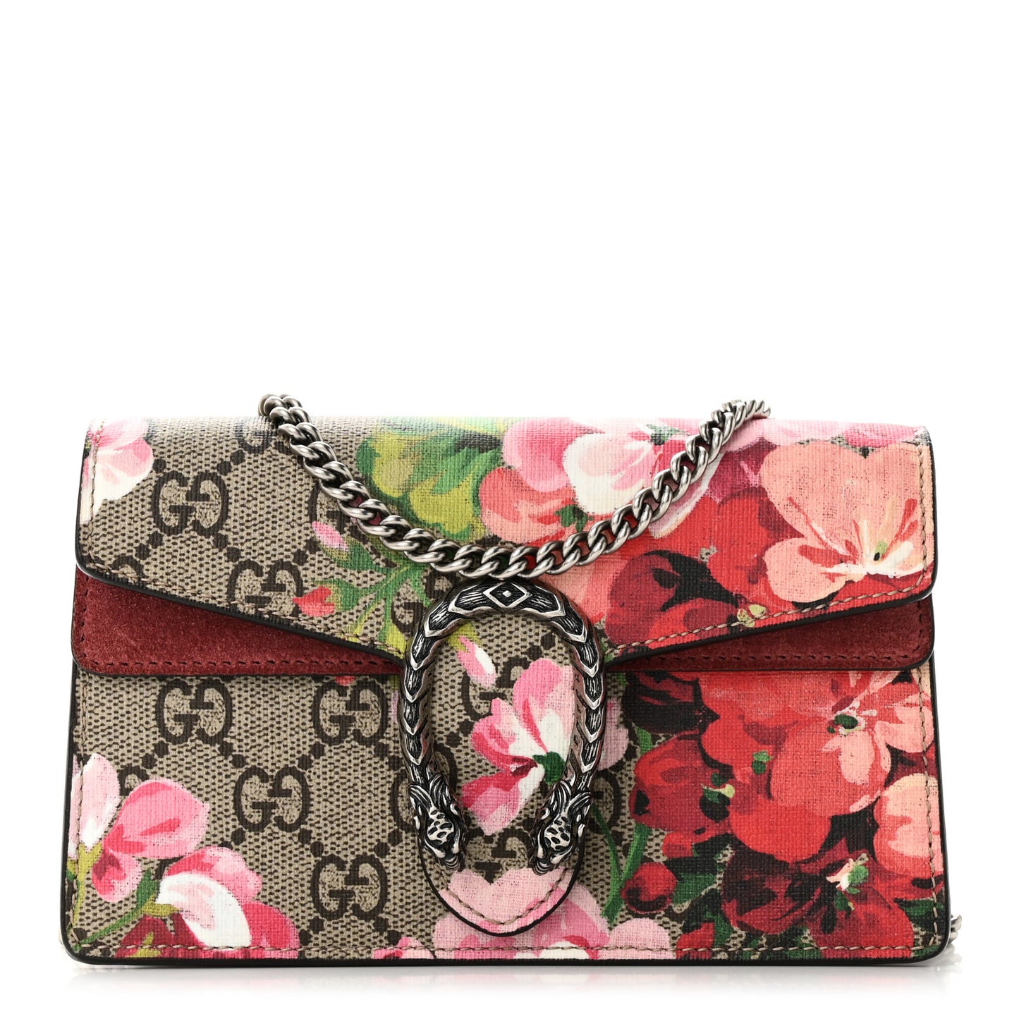 GG Supreme Monogram Blooms Super Mini Dionysus Shoulder Bag Beige Multicolor Dry Rose