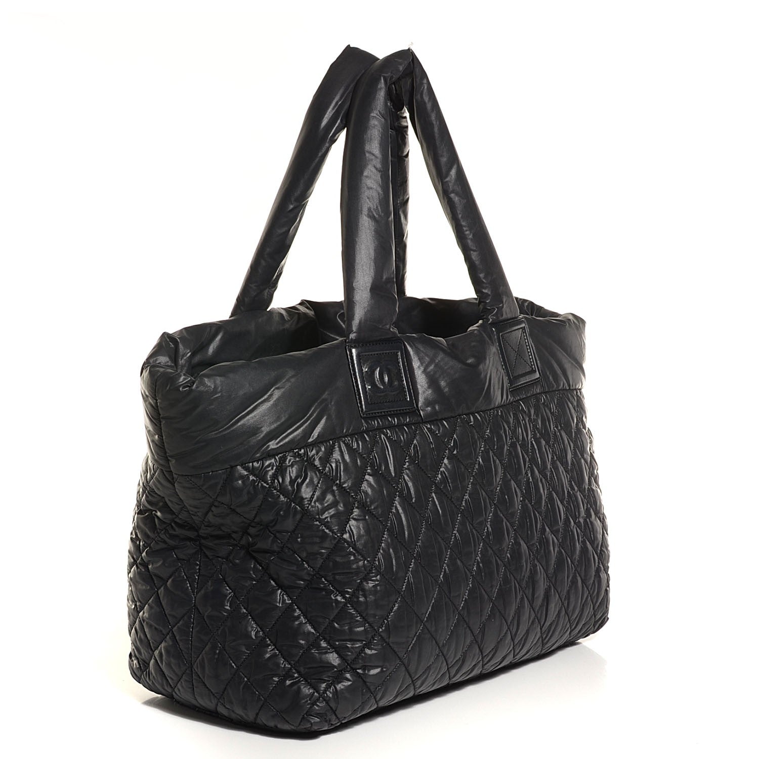 Chanel Nylon Quilted Coco Cocoon Medium Reversible Tote Black Red 3 of 7