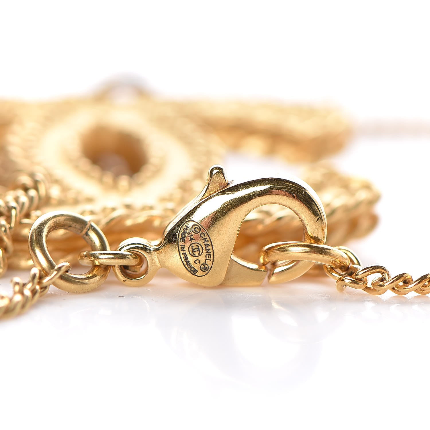 Chanel CC Pendant Necklace Gold 4 of 4