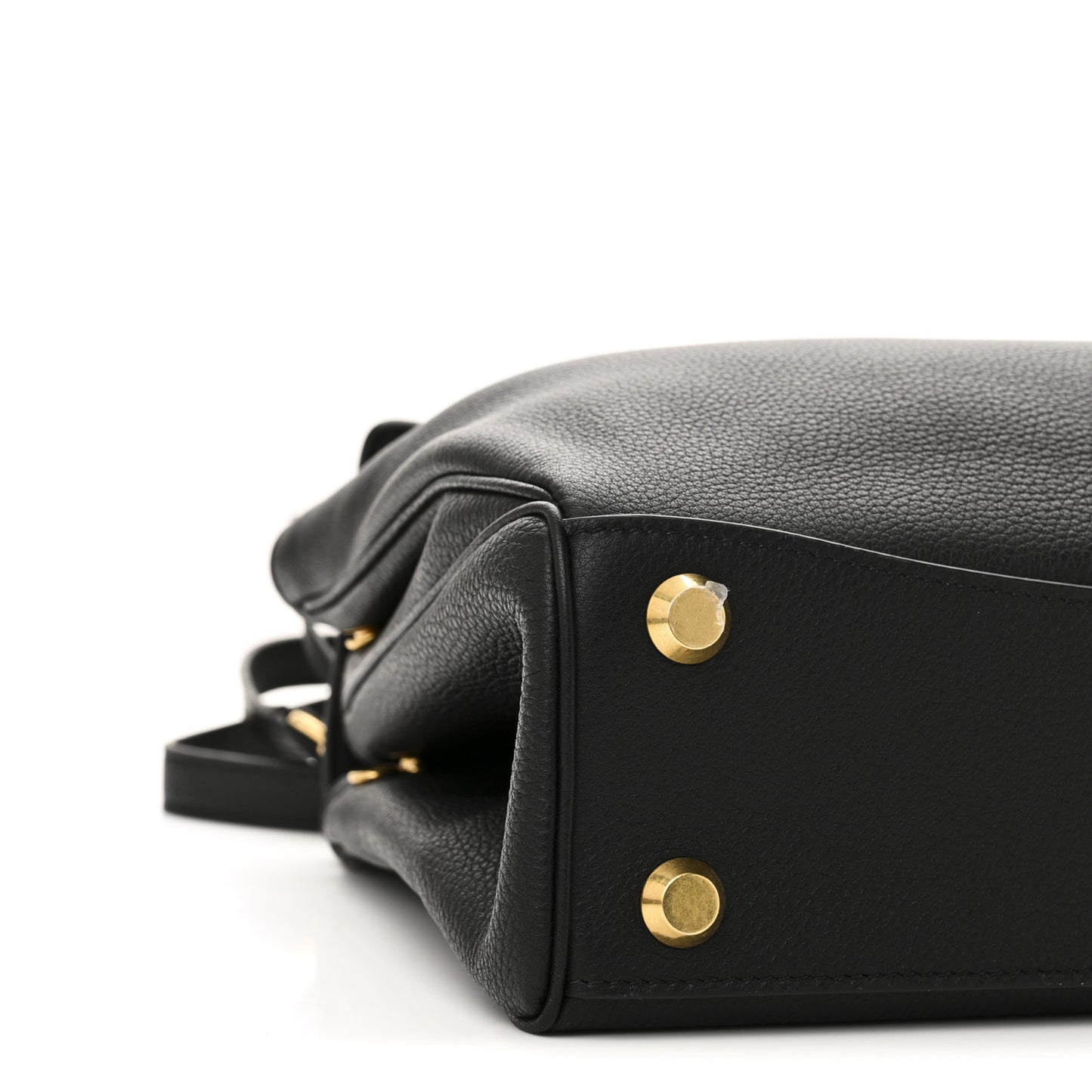 Grained Calfskin Small Rodeo Top Handle Handbag Black