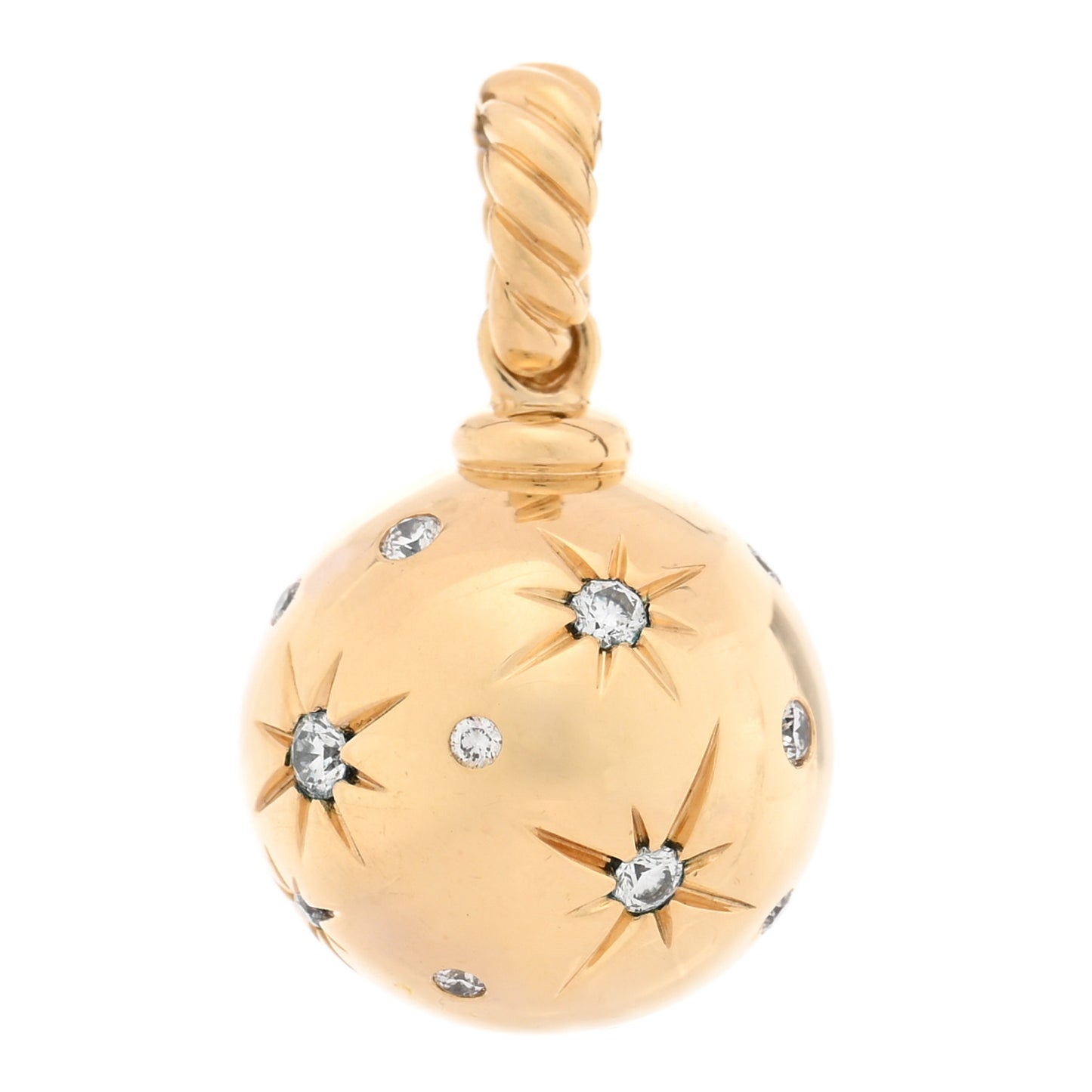 18K Yellow Gold Diamond Solari Pendant
