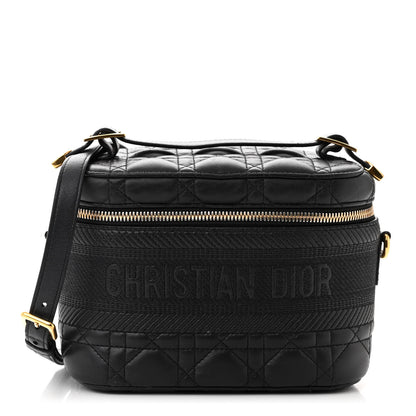 Christian Dior Lambskin Cannage Small Diortravel Vanity Case Black 1 of 12