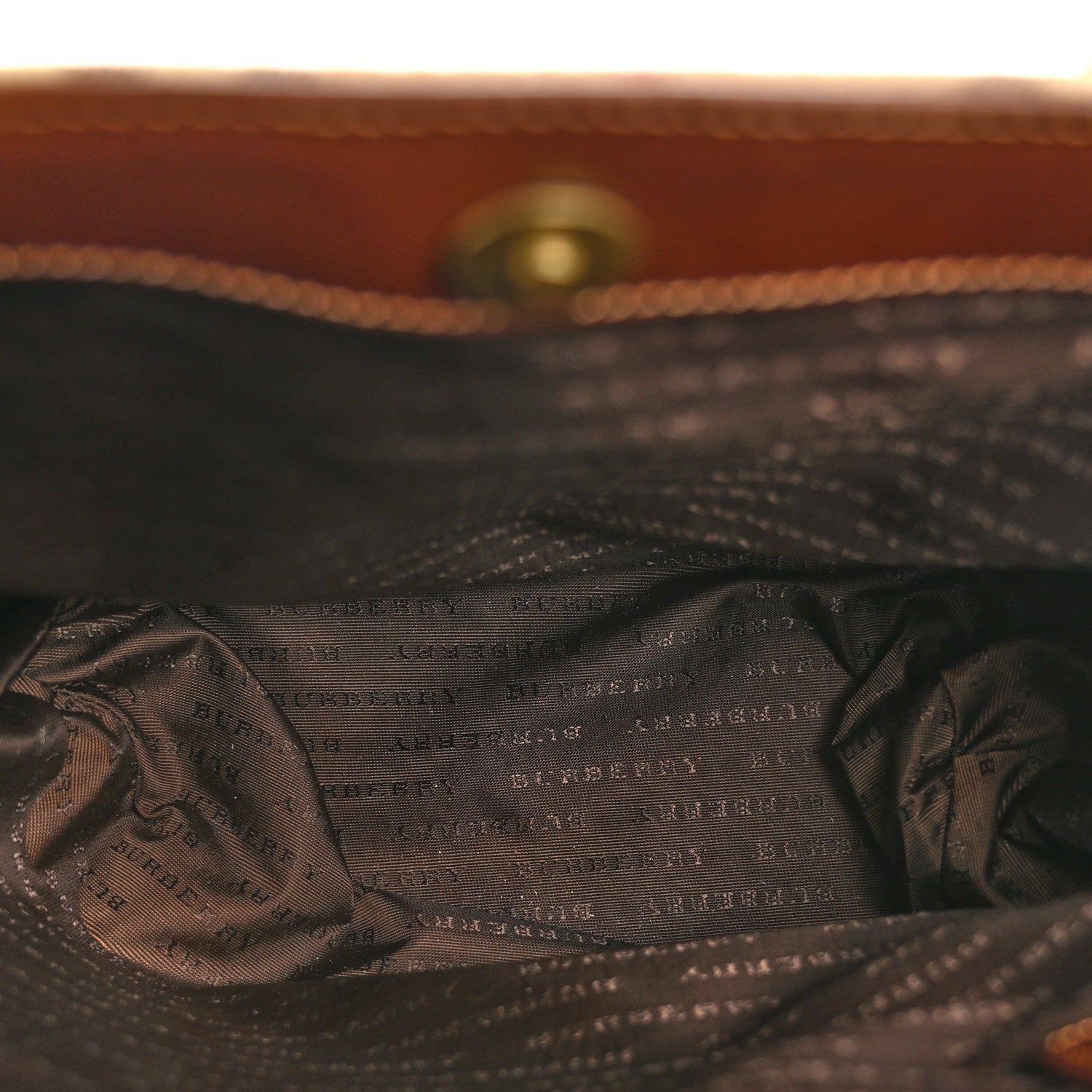 Burberry Haymarket Check Tote Brown 4 of 12