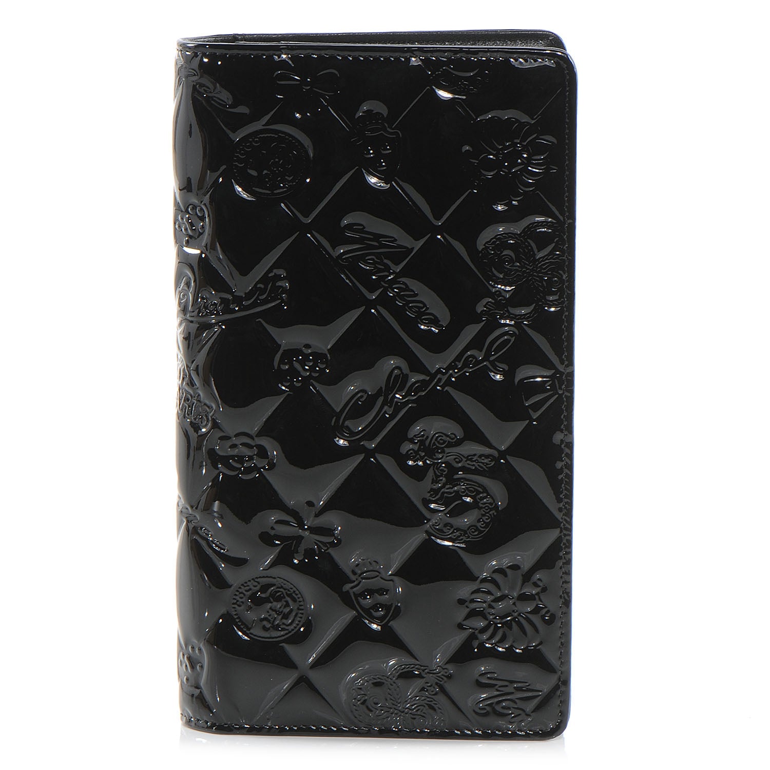 Chanel Patent Calfskin Lucky Symbols Yen Wallet Black 1 of 8