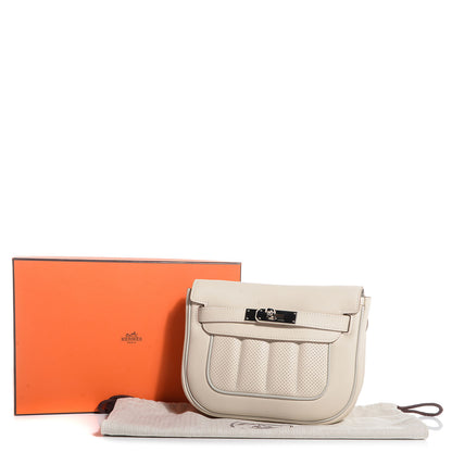 Hermes Veau Swift Perforated Mini Sac Berline Craie Gris Perle 11 of 19