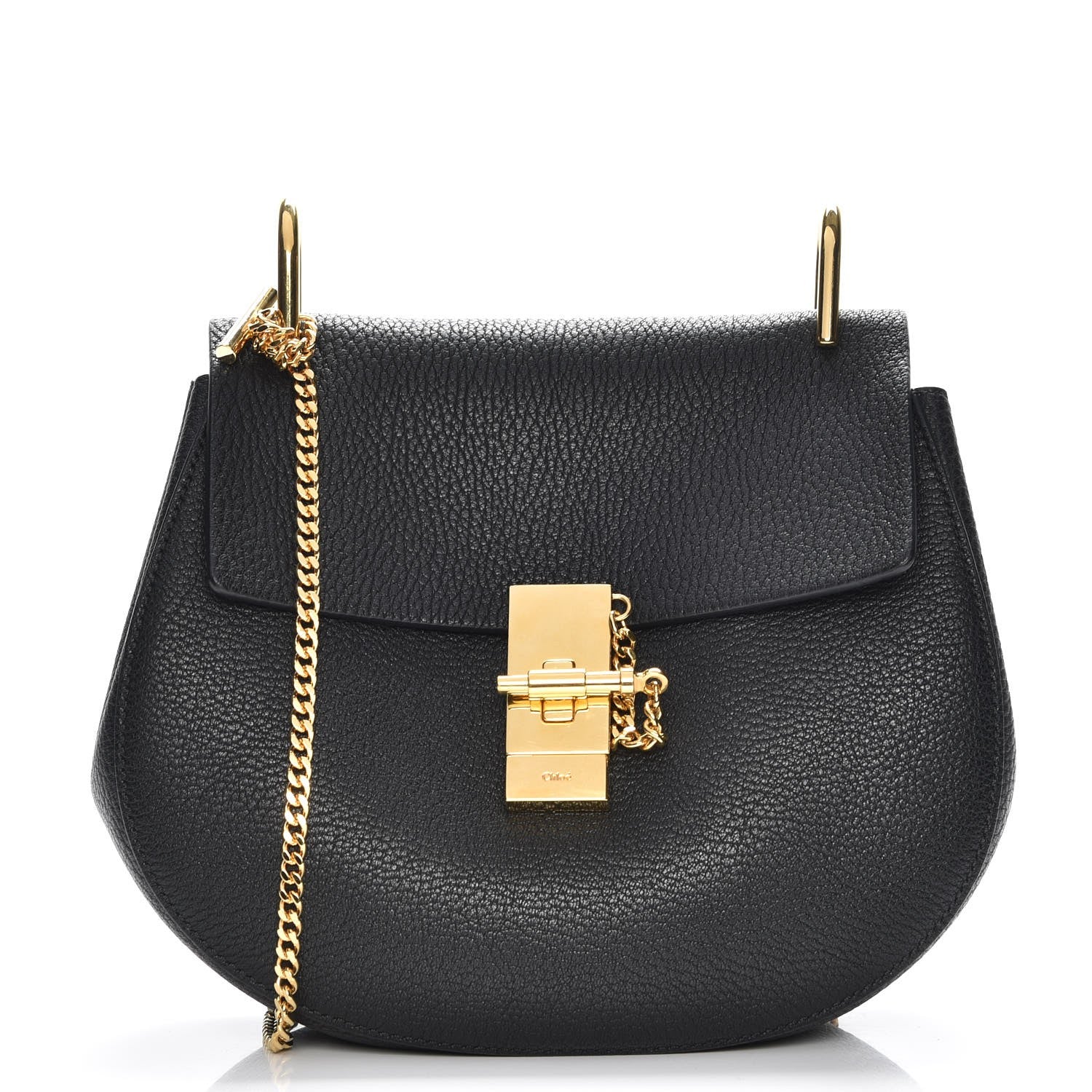 Chloe Grained Lambskin Drew Shoulder Bag Black 1 of 8