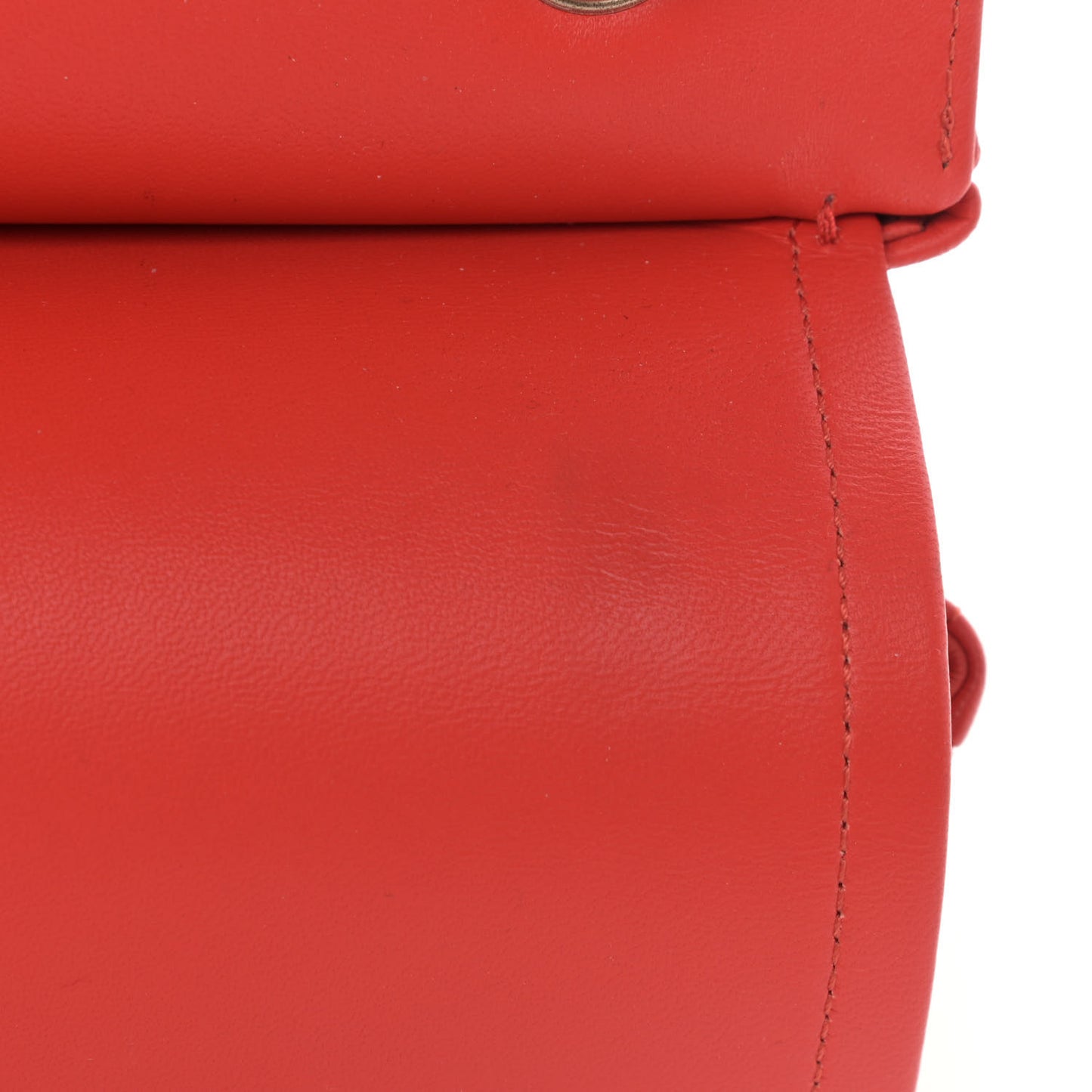 Lambskin Chevron Quilted Jumbo Double Flap Red
