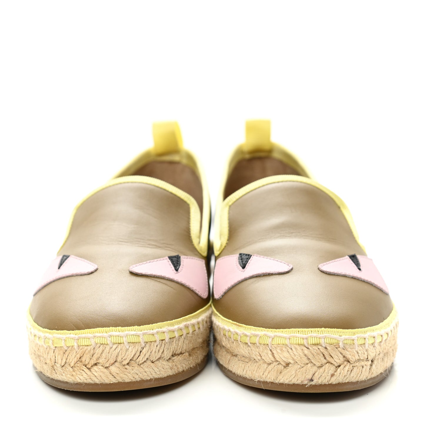 Calfskin Monster Eyes Espadrille Moccasins 37 Camaleonte Cotton Candy Black Paglia