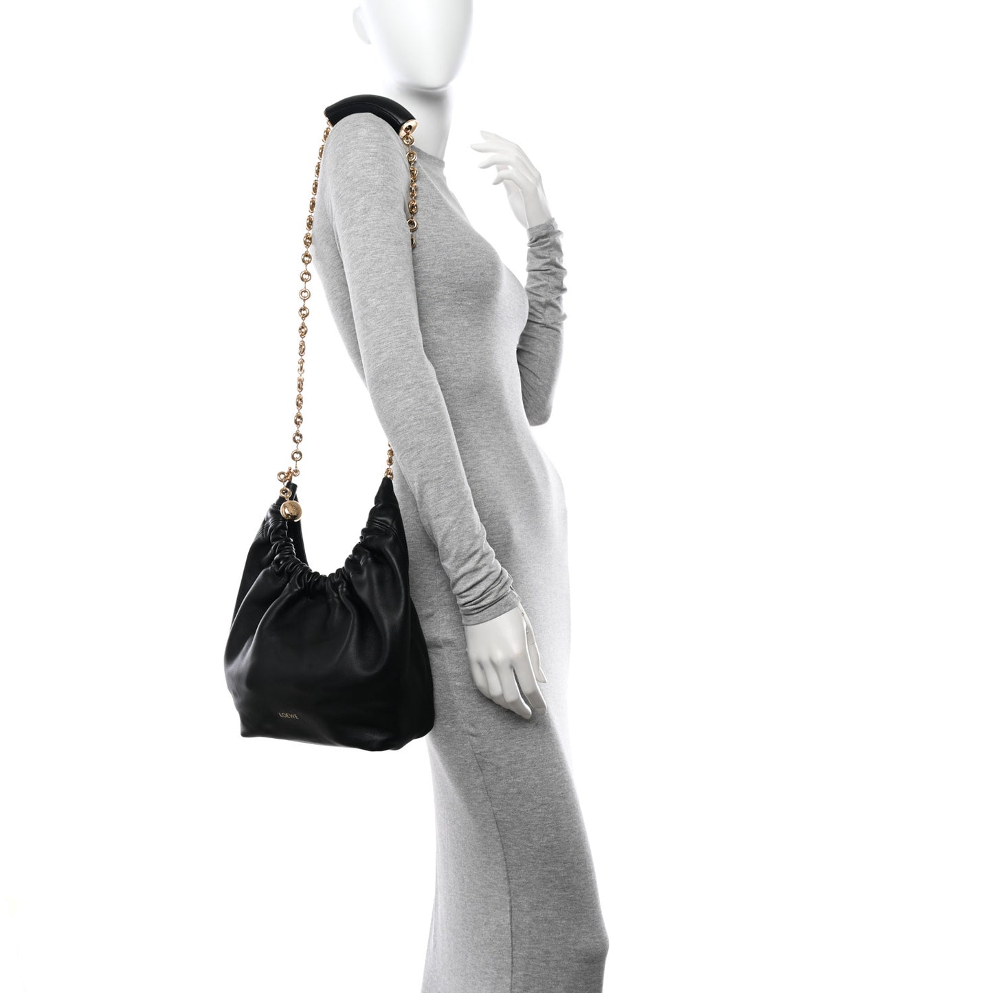 Buttery Nappa Lambskin Mini Squeeze Bag Black