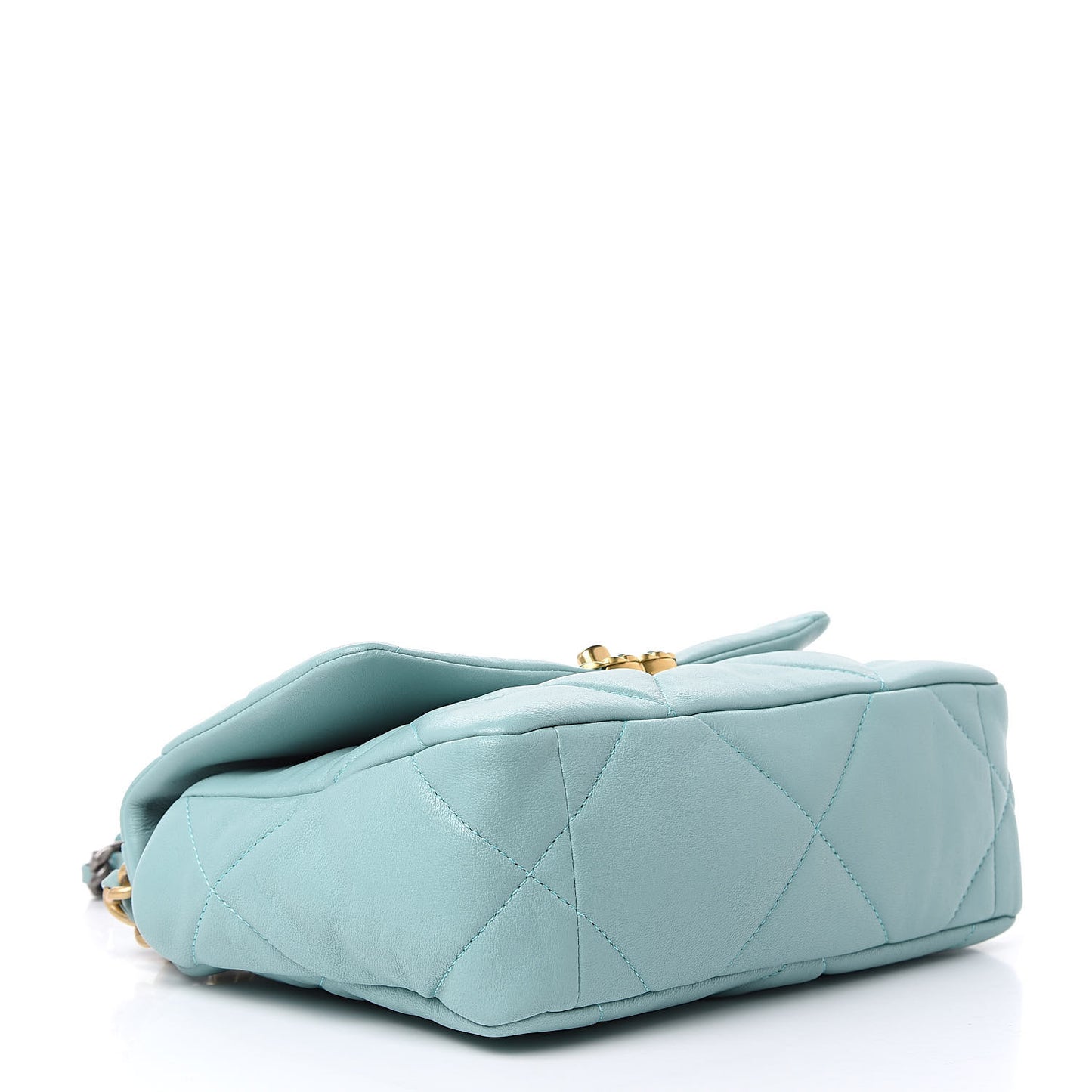Lambskin Quilted Medium Chanel 19 Flap Light Blue