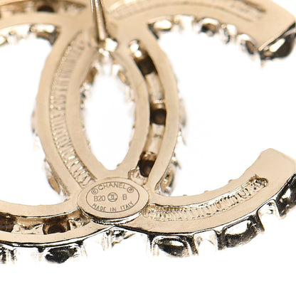 Chanel Crystal Pearl CC Dazzling Domino Earrings Gold 4 of 5