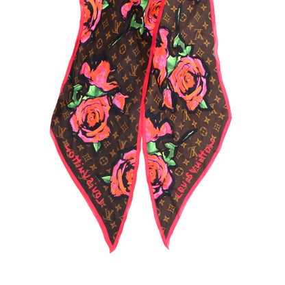 Louis Vuitton Silk Monogram Roses Scarf Marron 2 of 4