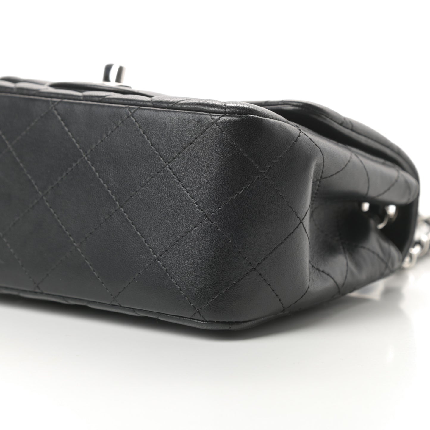 Lambskin Quilted Mini Square Flap Black