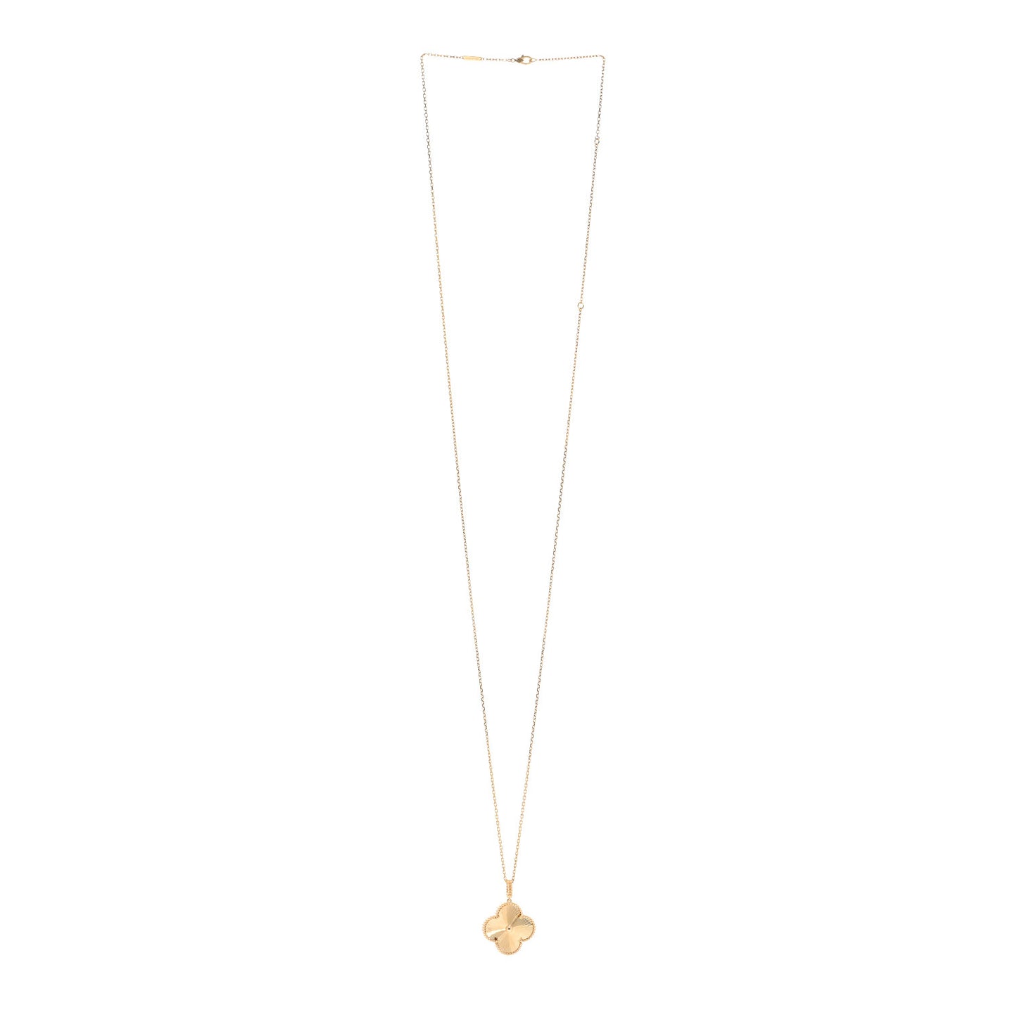 18K Yellow Gold Guilloche Magic Alhambra Long Necklace