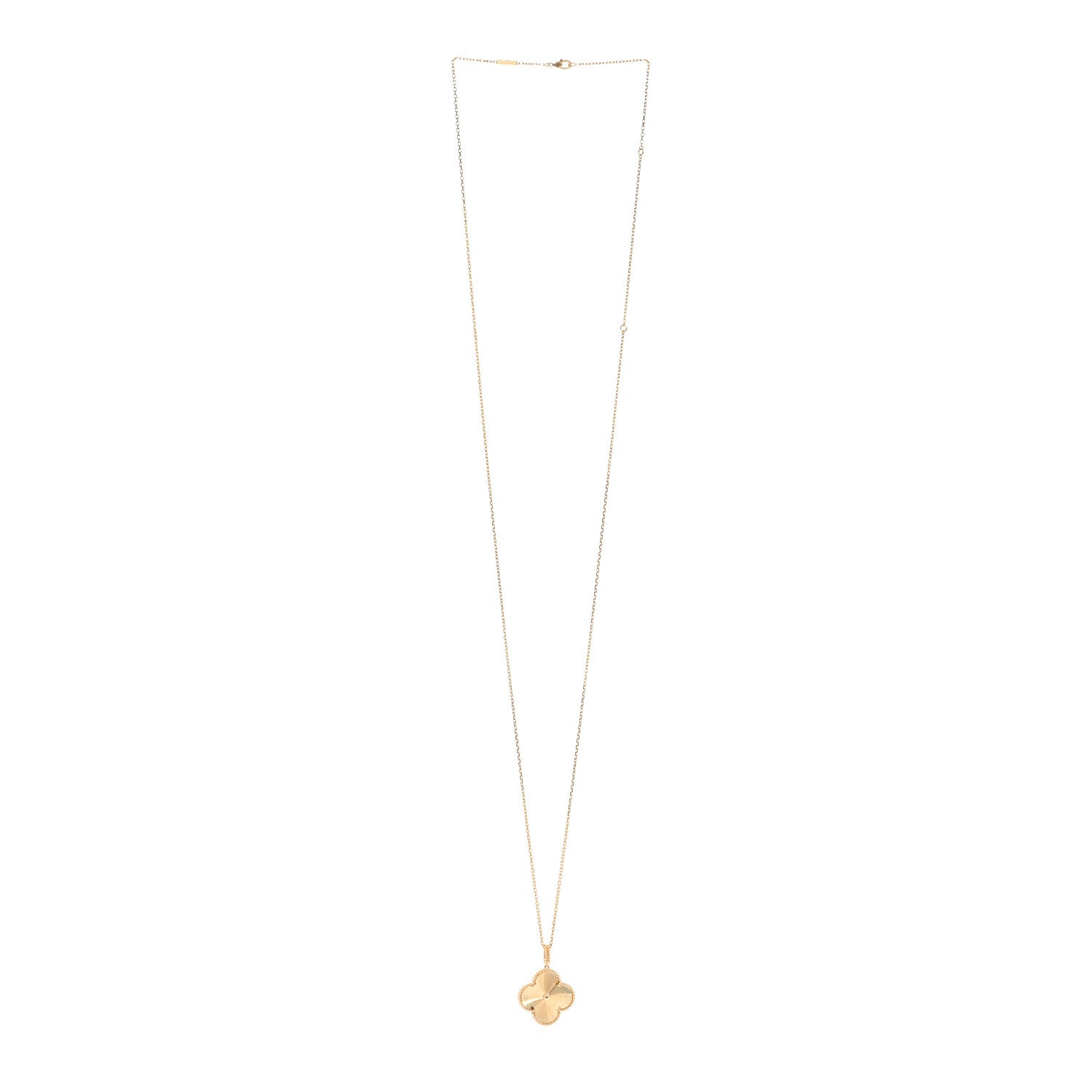 Van Cleef & Arpels 18K Yellow Gold Guilloche Magic Alhambra Long Necklace 3 of 4