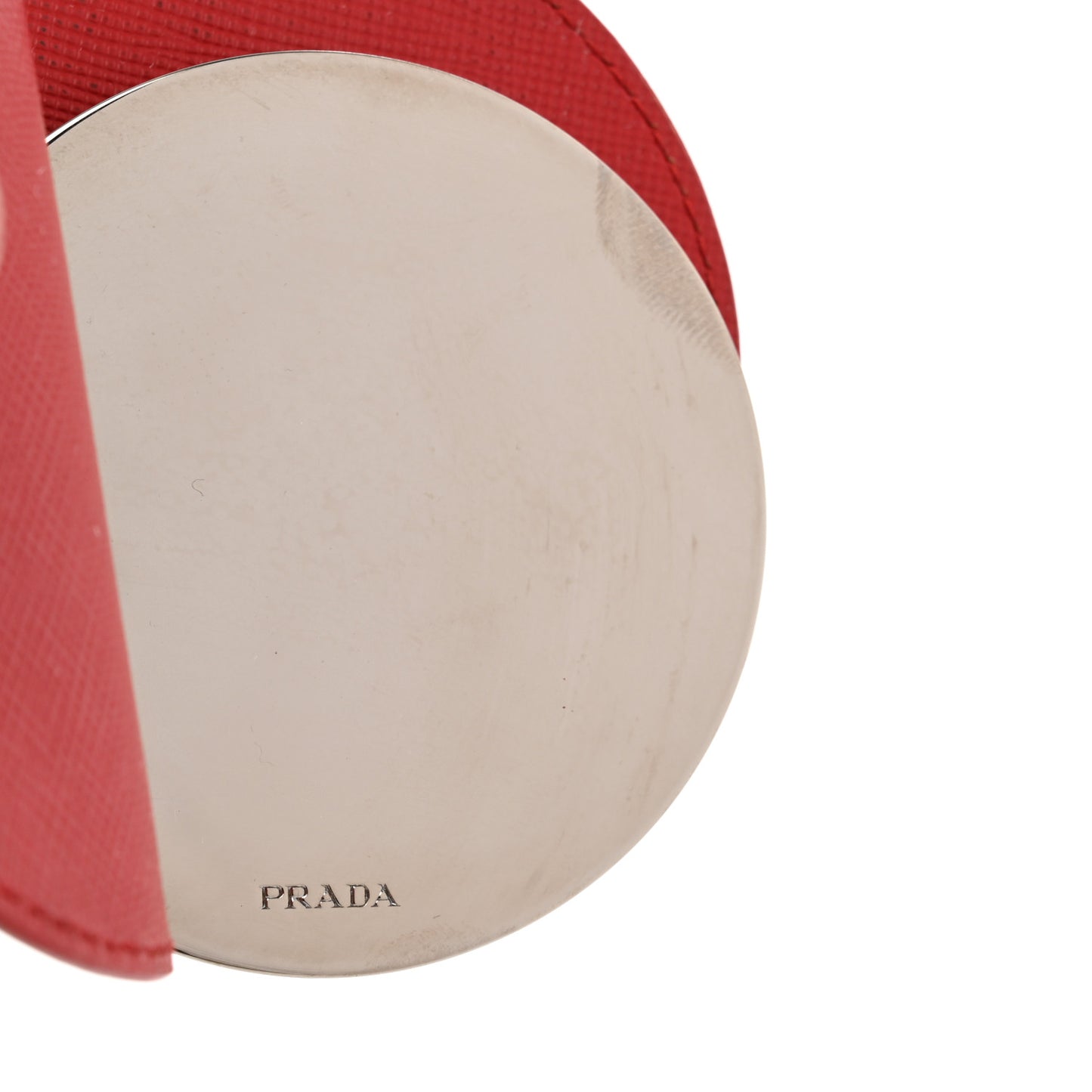 Saffiano Metal Keychain Charm Fuoco