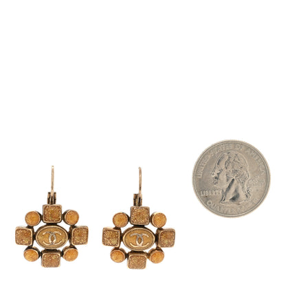 Chanel Gripoix CC Drop Earrings Gold 2 of 4