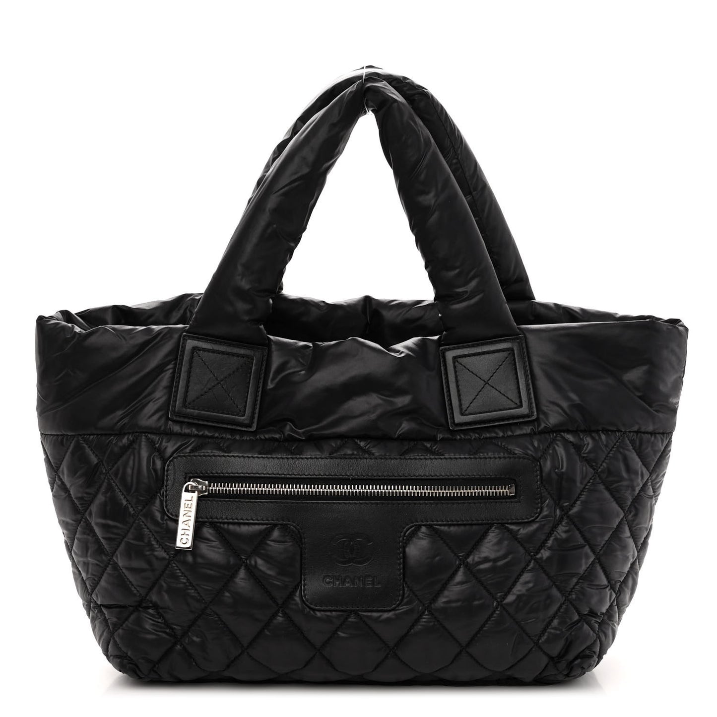 Nylon Quilted Small Coco Cocoon Tote Black
