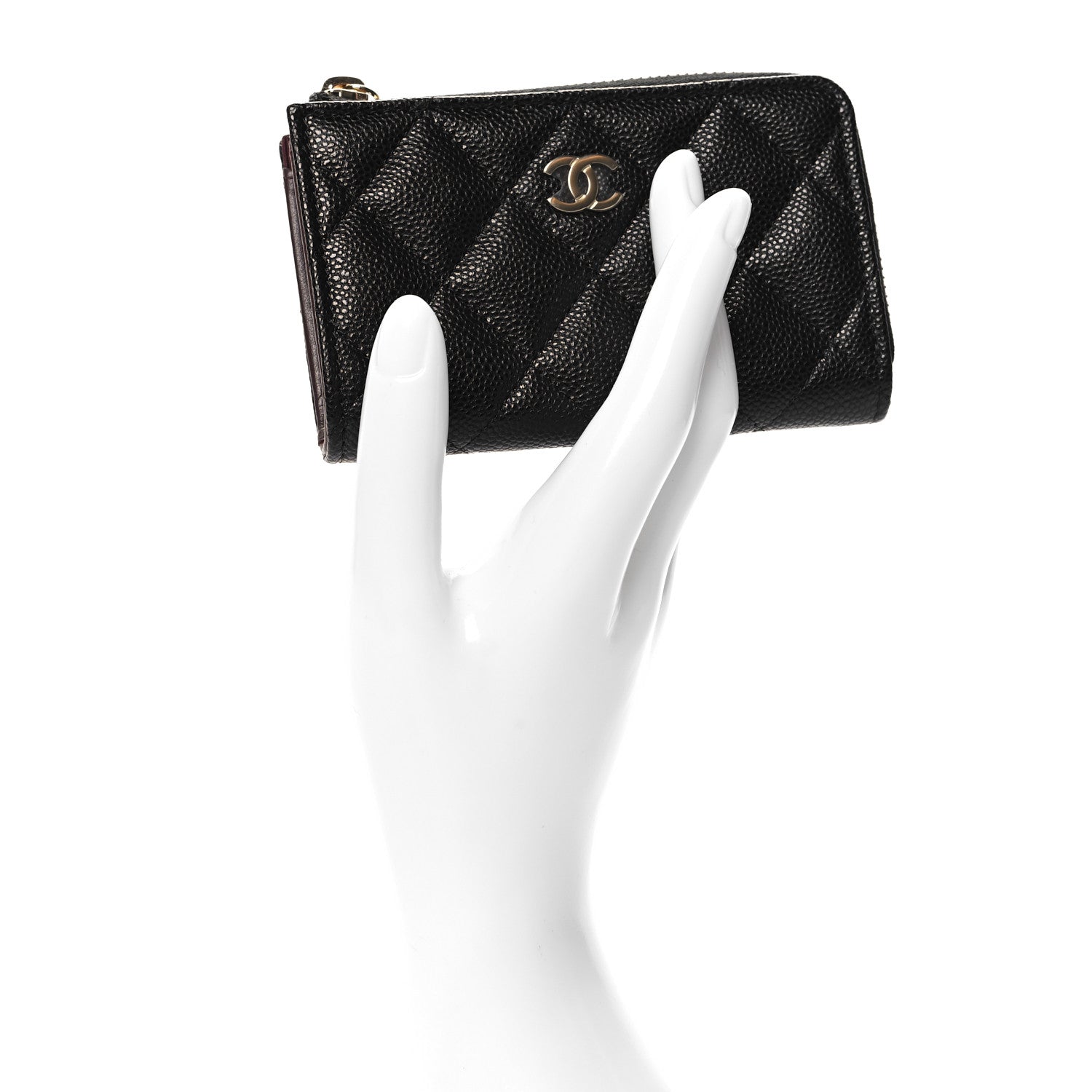 Chanel Caviar Quilted Zipped Key Holder Case Black 2 of 8