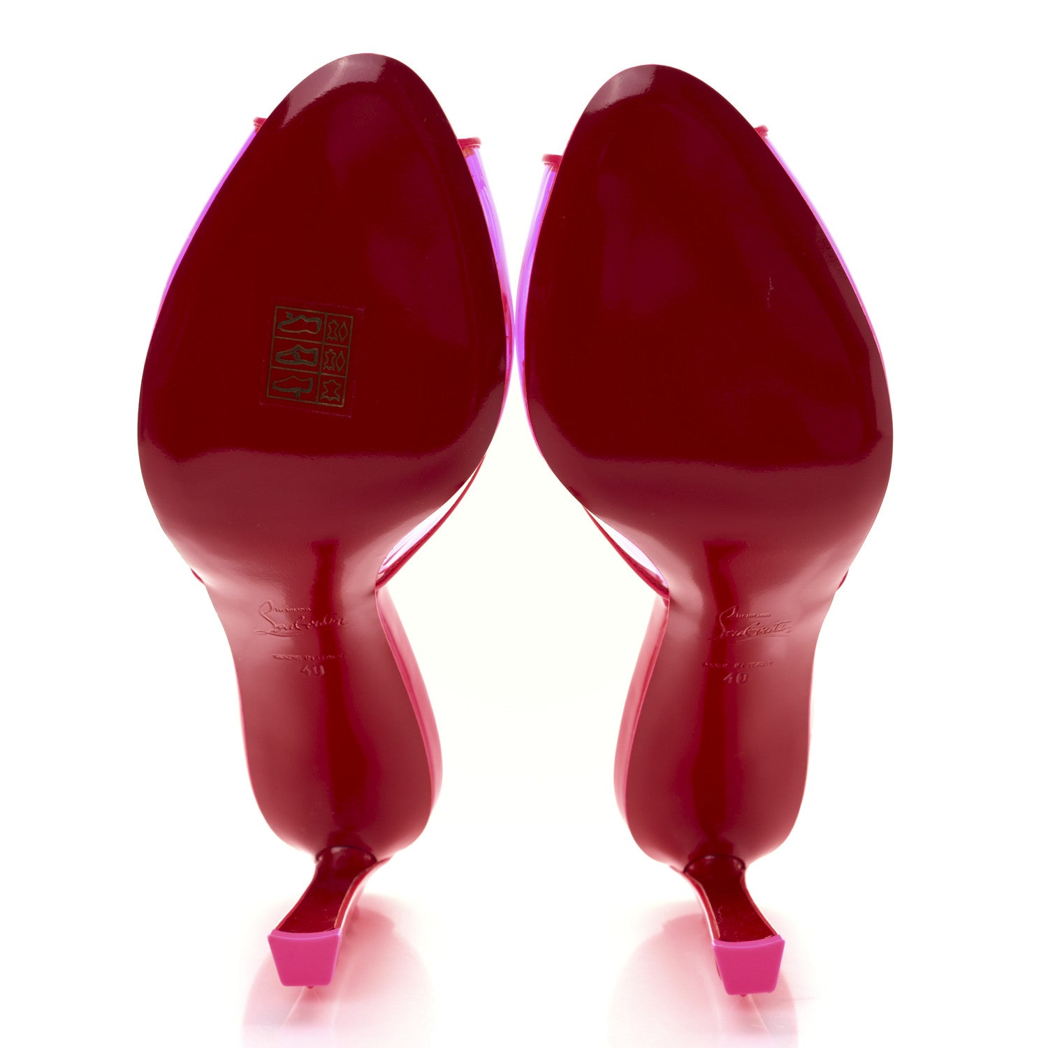 Christian Louboutin Patent Iridescent Spike 85 Slide Sandals 40 Fluo Pink 5 of 8