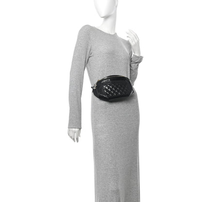 Chanel Crumpled Glazed Lambskin Quilted Waist Bag Fanny Pack Black 3 of 10