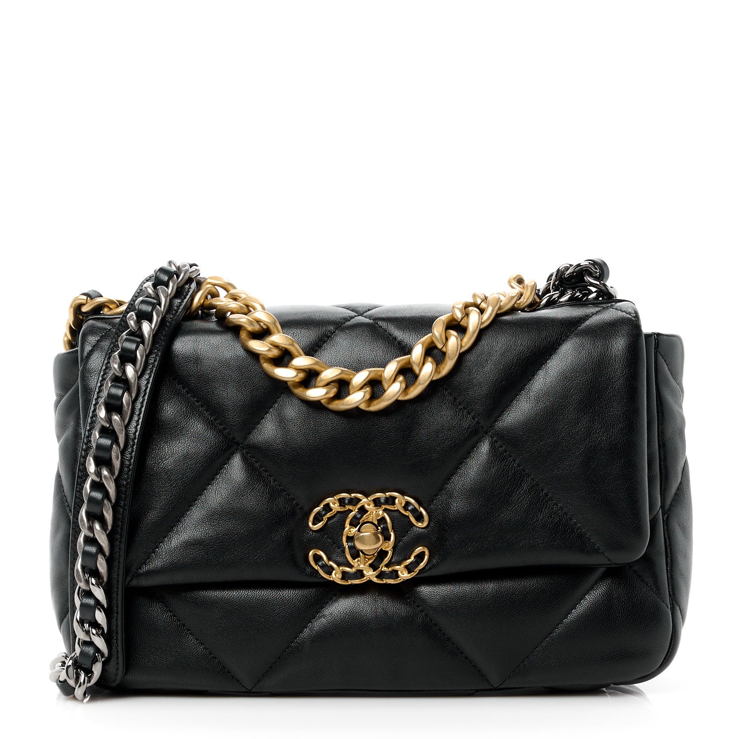 Chanel Lambskin Quilted Medium Chanel 19 Flap Black 1 of 13