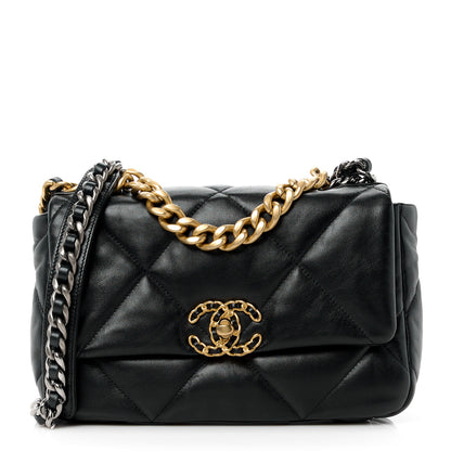 Chanel Lambskin Quilted Medium Chanel 19 Flap Black 1 of 13