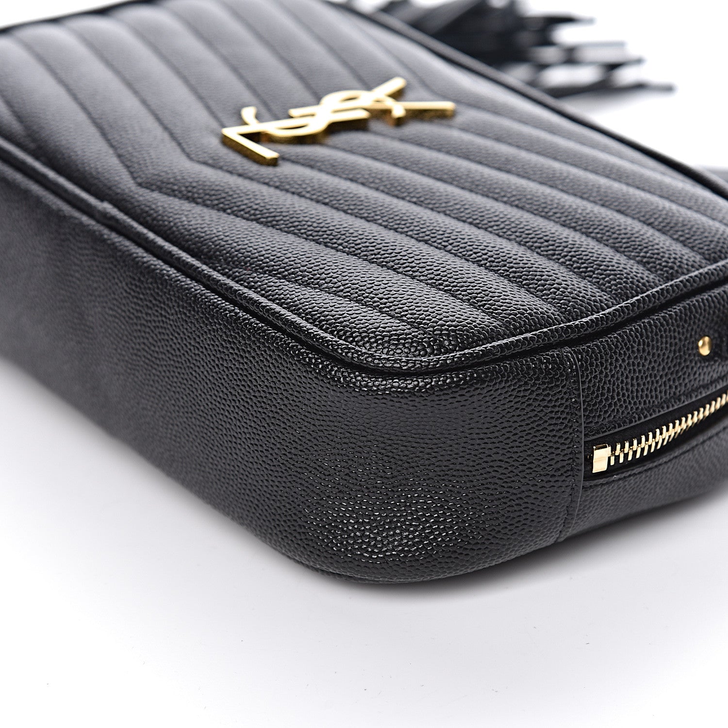 Saint Laurent Grain De Poudre Matelasse Monogram Mini Lou Camera Bag Black 9 of 10