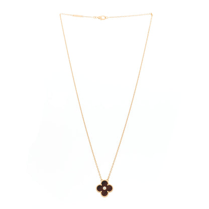 Van Cleef & Arpels 18K Rose Gold Diamond Bulls Eye Vintage Alhambra Pendant Necklace 3 of 5